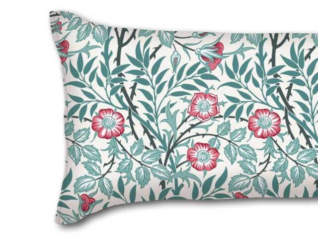 Handmade William Morris, Sweet Briar - Teal Draught Excluder, Heavy Pebble-Filled, Made To Order - image 1