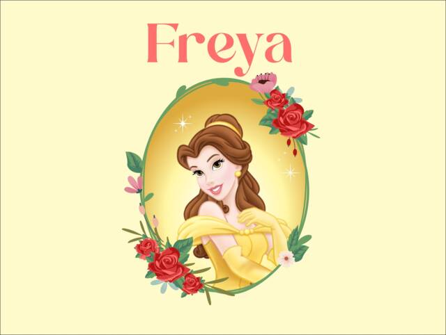 Custom Enchanted Rose Princess - 555mm - Wall Sticker Personalised - image 1