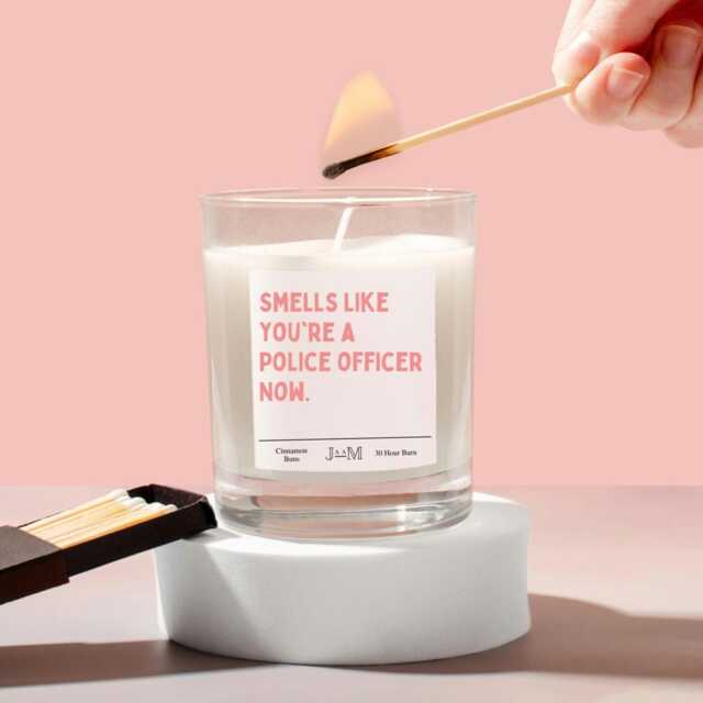Police Officer. Qualified Police Smells Like Police. Candle Gift. School - image 1