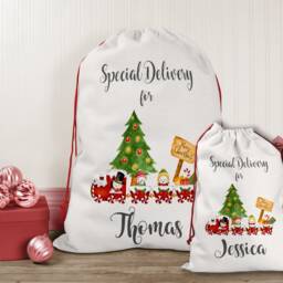Personalised Christmas Sack, Santa Eve Stocking, Bag, Father Christmas, Present Box - thumbnail 2