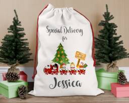 Personalised Christmas Sack, Santa Eve Stocking, Bag, Father Christmas, Present Box - thumbnail 1