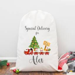 Personalised Christmas Sack, Santa Eve Stocking, Bag, Father Christmas, Present Box - thumbnail 3