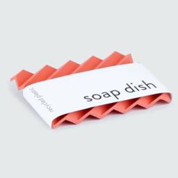 Red Soap Dish, Crimson Tray, 3D Printed Upcycled Plastic, Sustainable Holder, Geometric Bathroom Homeware, Zigzag