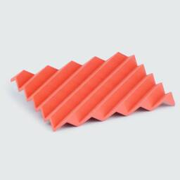 Red Soap Dish, Crimson Tray, 3D Printed Upcycled Plastic, Sustainable Holder, Geometric Bathroom Homeware, Zigzag - thumbnail 2
