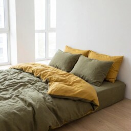 Cotton 2 Toned Duvet Cover. Twin, Full, Queen, King, Custom Size - thumbnail 4