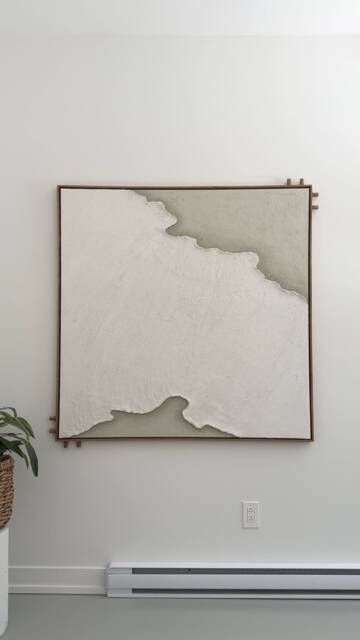 Oversized Abstract Textured Art - 3D Wall Sculptural Wabi Sabi Organic Plaster Texture - image 1