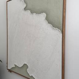 Oversized Abstract Textured Art - 3D Wall Sculptural Wabi Sabi Organic Plaster Texture - thumbnail 2