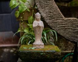 standing Buddha 9.5 Inch/24 cm, Concrete Figurine, Garden Decor, Outdoor Housewarming, Gift For Her, Him, New Home Decor - thumbnail 1