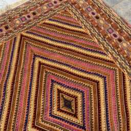 Multicolor Afghan Chevron Kilim Rug 6.3??7.5 Ft - Handwoven Tribal Wool Carpet - thumbnail 2