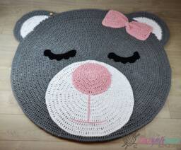 Crochet Rug For Baby Room Handmade Bear Crochet Nursery Kids Play Mat Baby Carpet Carpet Kids Teddy - thumbnail 1