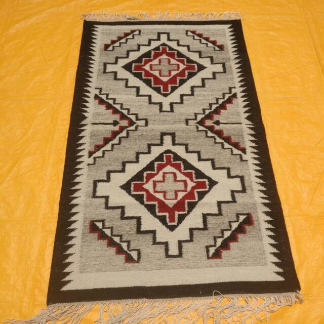 Southwestern Tribal Kilim Dhurry Handmade Area Rug 100% Wool Small Kelim 3x5 Geometric Kilim, Decorative Indian - image 1