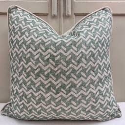 Cushions Made in Fermoie Chiltern Luxury Designer Decorative Neutral Green Linen Cushion Pillow Throw Cover - thumbnail 2