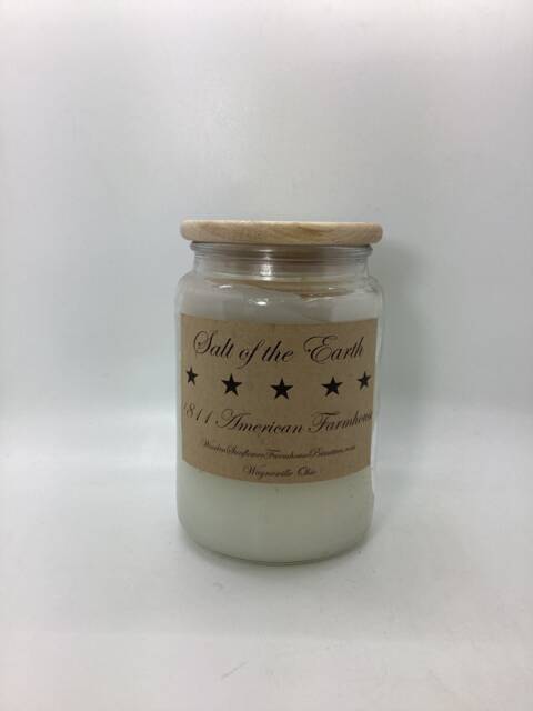 Salt Of The Earth Highly Scented Candle/Apothecary Jar 26 Oz/Paraffin Wax/Farmhouse Candle/Hand Poured Candle/Country-Primitive Candle - image 1