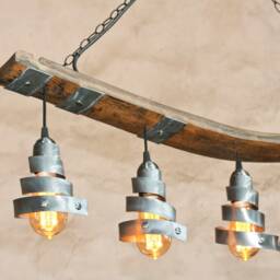 Rustic Ceiling Lights. Wine Barrel Pendant Light. Five Lights. Chandelier - thumbnail 3