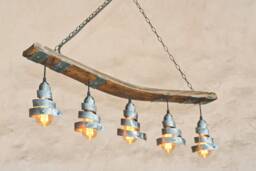 Rustic Ceiling Lights. Wine Barrel Pendant Light. Five Lights. Chandelier - thumbnail 1