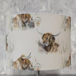 Highland Cow Drum Lampshade, Voyage Maison Handmade Home Decor - thumbnail 3