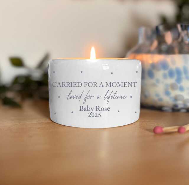 Personalised Baby Loss Candle , Miscarriage Still Born Gifts Memorial Keepsake - Angel - image 1