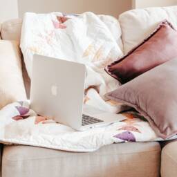 Heather Purple Velvet Cushion Cover With Flange Edging - thumbnail 3