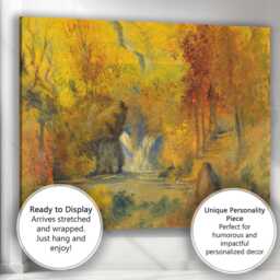 Vibrant Autumn Waterfall Forest Landscape Impressionist Painting Canvas Wall Art Print Decor Picture Ready To Hang - thumbnail 3