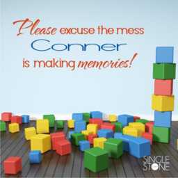 Nursery Please Excuse The Mess - Playroom Wall Decal Vinyl Art Custom Home Decor - thumbnail 2