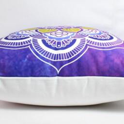 Mandala Pillow Cover Canvas Yoga Cushion, Peace Design - thumbnail 4