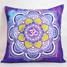 Mandala Pillow Cover Canvas Yoga Cushion, Peace Design - thumbnail 2