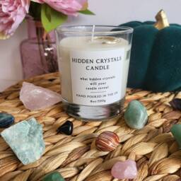 Hidden Crystals Candle Surprise Mystery Candle Chakra Green Adventurine Crystal Quartz 8Oz Vegan Cruelty Free Soy - thumbnail 2
