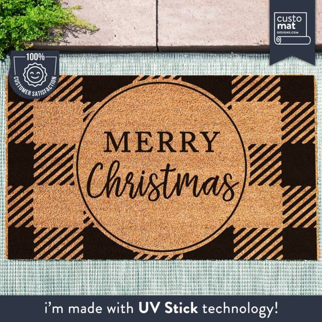 Merry Christmas Doormat - Door Mat New Home Gift Holiday Season Housewarming Gift- Decor Welcome - image 1