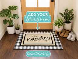 Custom Family Name Doormat, All Weather Front Door Mat