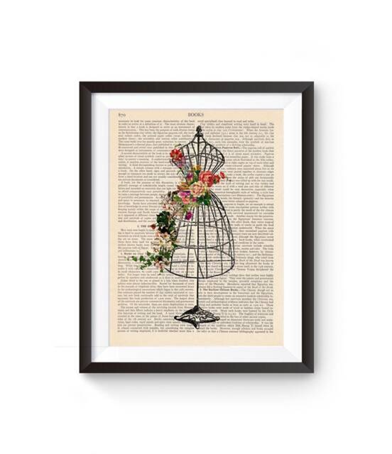 Dress Form Print, Sewing Gift Idea, Seamstress Gift, Craft Room Decor, Art, Wall Decor - image 1