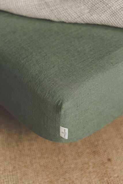 Natural Linen Fitted Sheet With Deep Pockets - Handmade Breathable Bedding, Mattress Cover For Minimalist Bedrooms & Soft Sleep Spaces - image 1