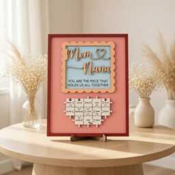 Custom Mom Nana Wooden Sign, Personalized Family Puzzle Name Plaque, Meaningful Mothers Day Gift, Unique Grandma Wall Decor - thumbnail 1