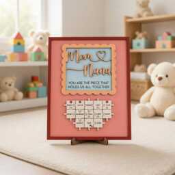Custom Mom Nana Wooden Sign, Personalized Family Puzzle Name Plaque, Meaningful Mothers Day Gift, Unique Grandma Wall Decor - thumbnail 3