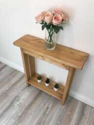 Handmade Pine Console Table Narrow Hallway Side Table
