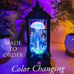 Handmade Color Changing Mushroom Lantern - Fantasy Led Night Light, Usb Decor - thumbnail 1