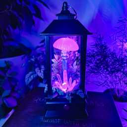 Handmade Color Changing Mushroom Lantern - Fantasy Led Night Light, Usb Decor - thumbnail 4