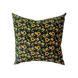 Rifle Paper Co Curio Sunflower Fields in Navy Fabric Pillow Cover - thumbnail 3