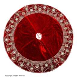 90 Inch Christmas Tree Skirt Red Velvet Extra Large Christmas Ornament Luxury Decor - thumbnail 2