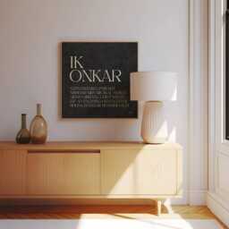 Square Ek Onkar Mool Mantar Print - Sikh Prayer Wall Art Gurbani Home Decor Spiritual Poster - thumbnail 2