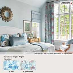 Imagine Dragon 5 Colors Asian Pagoda Oriental Chinoiserie Linen Blend Curtain, Valance Pleated, Lined Drapery Panel Offered As Upgrades - thumbnail 2