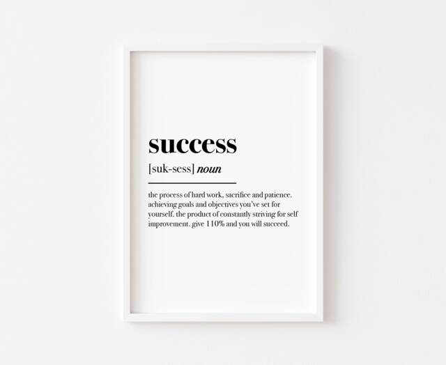 Success Print - Home Office Bedroom Prints Positive Wall Decor Art Decor-Inspirational