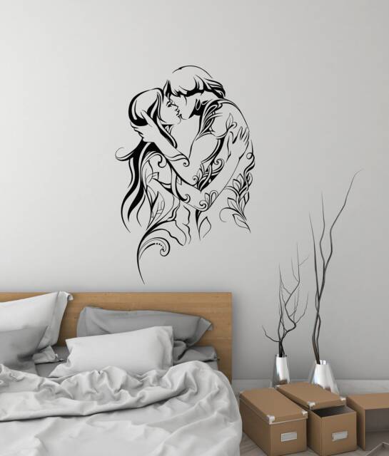 Love Couple Vinyl Wall Decal Bedroom Decorating Idea Stickers Mural - #2962Di - image 1