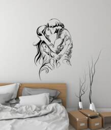 Love Couple Vinyl Wall Decal Bedroom Decorating Idea Stickers Mural - #2962Di - thumbnail 1
