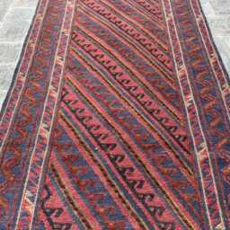 2'6x12'10 Turkmen Runner Rug - Hand-Knotted Wool Moshwani , Oriental Cozy Geometric Design Kitchen Hallway - thumbnail 4