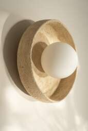Beige Ceramic Wall Sconce Unique Art Deco Home Lighting