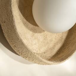 Beige Ceramic Wall Sconce Unique Art Deco Home Lighting - thumbnail 3
