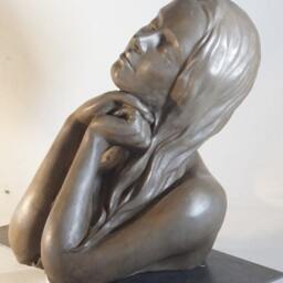 Sun Worshipper Bronze Resin Sculpture By Christine Baxter - thumbnail 3