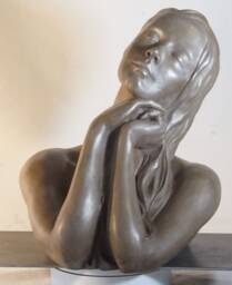 Sun Worshipper Bronze Resin Sculpture By Christine Baxter - thumbnail 1