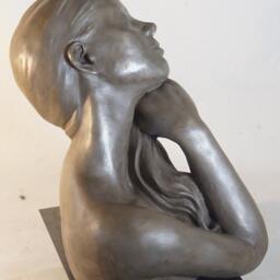 Sun Worshipper Bronze Resin Sculpture By Christine Baxter - thumbnail 2