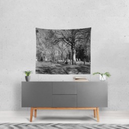 Louisiana Graveyard Tapestry, Spooky Halloween Decor, Gothic Wall Art - thumbnail 2